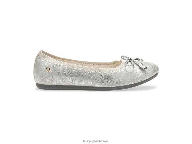 Büyük çocuk gümüş Hush Puppies josie mary jane X268F368