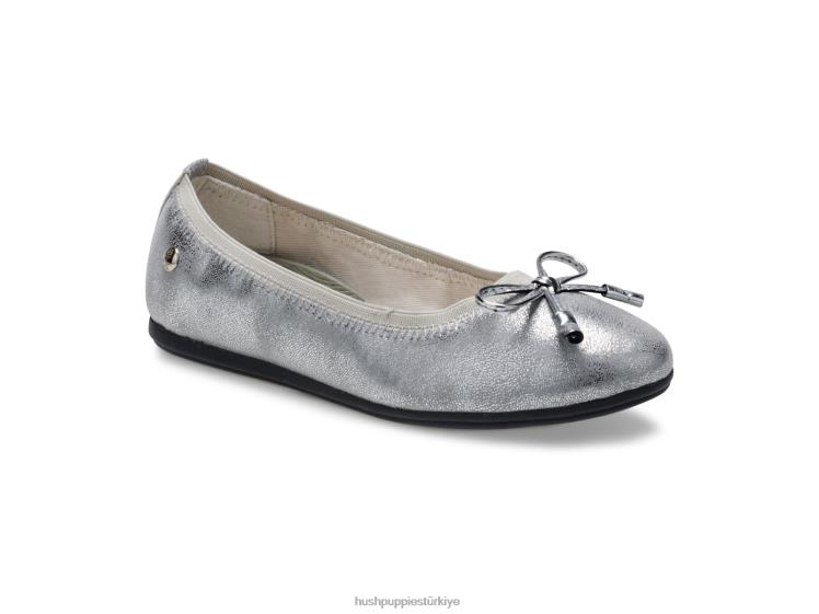 Büyük çocuk gümüş Hush Puppies josie mary jane X268F368