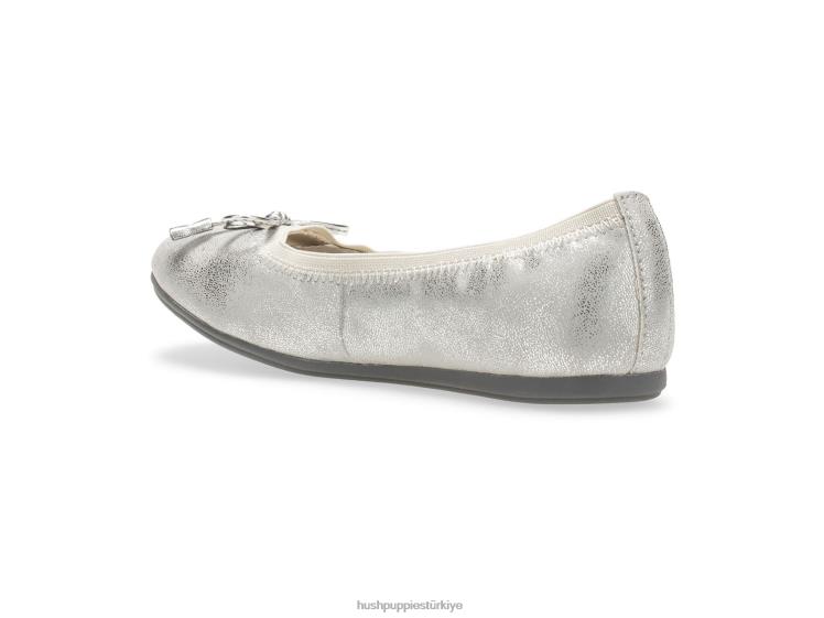 Büyük çocuk gümüş Hush Puppies josie mary jane X268F368