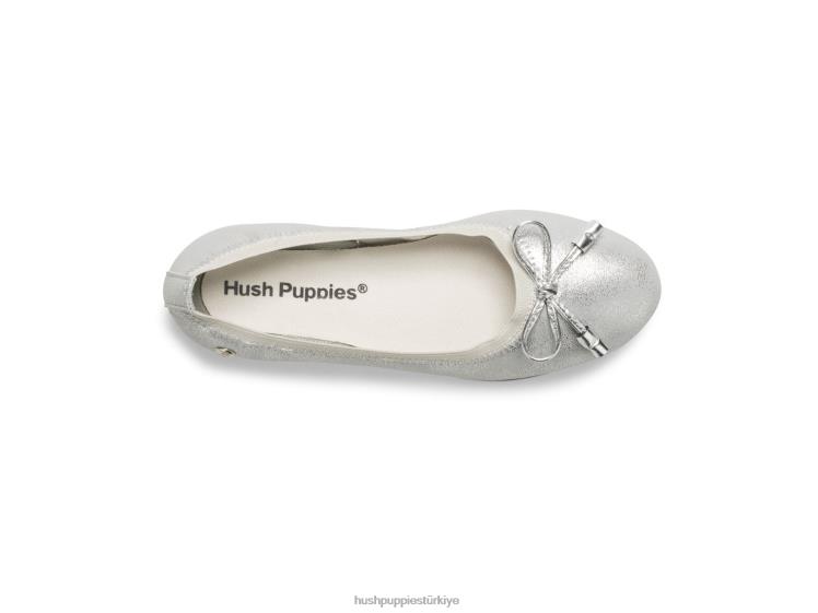Büyük çocuk gümüş Hush Puppies josie mary jane X268F368