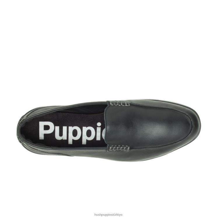 erkekler siyah deri Hush Puppies makosen ayakkabı X268F315