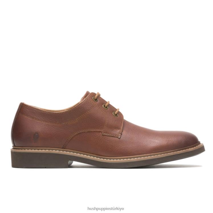 erkekler konyak derisi Hush Puppies detroit düz ayak oxford X268F295