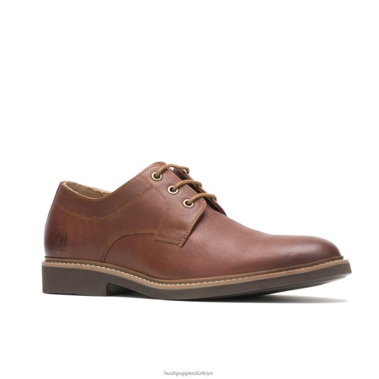erkekler konyak derisi Hush Puppies detroit düz ayak oxford X268F295