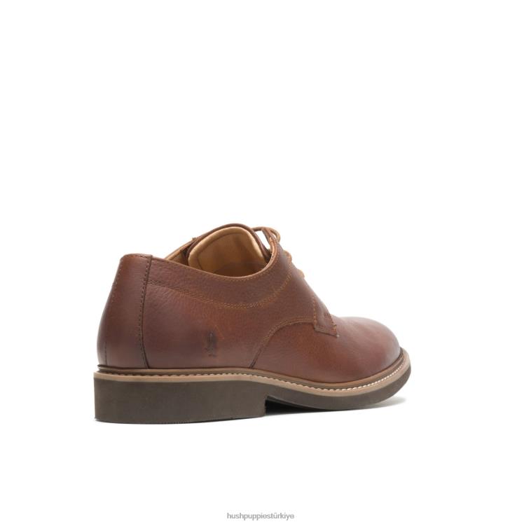 erkekler konyak derisi Hush Puppies detroit düz ayak oxford X268F295