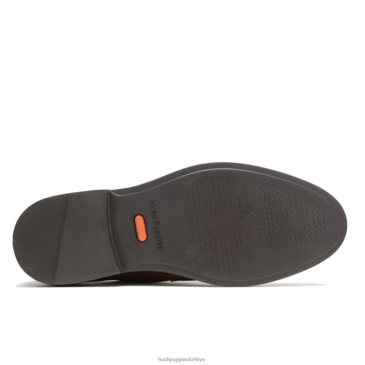 erkekler konyak derisi Hush Puppies detroit düz ayak oxford X268F295