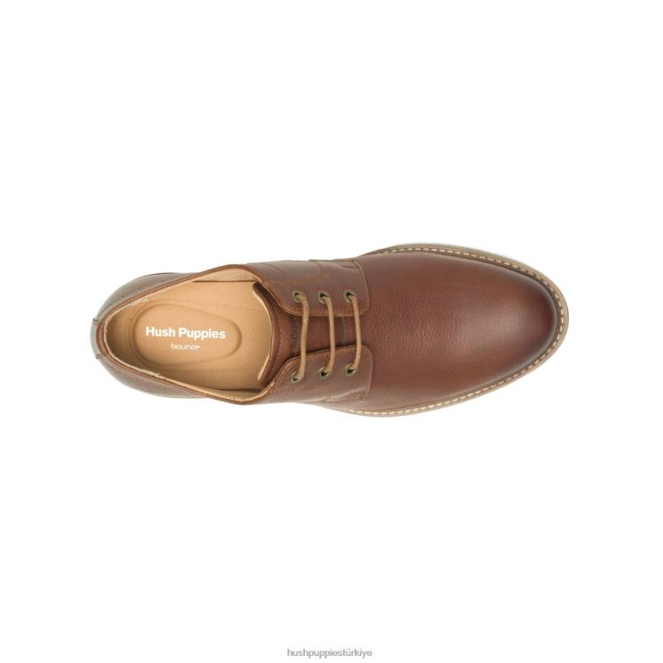 erkekler konyak derisi Hush Puppies detroit düz ayak oxford X268F295
