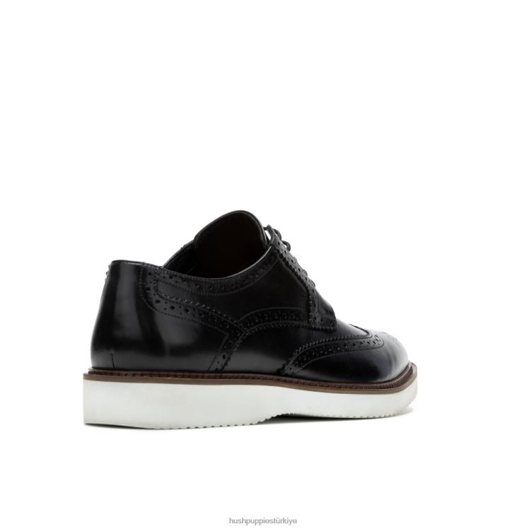 erkekler koyu siyah deri Hush Puppies everett kanat ucu oxford X268F286