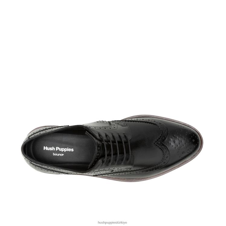erkekler koyu siyah deri Hush Puppies everett kanat ucu oxford X268F286
