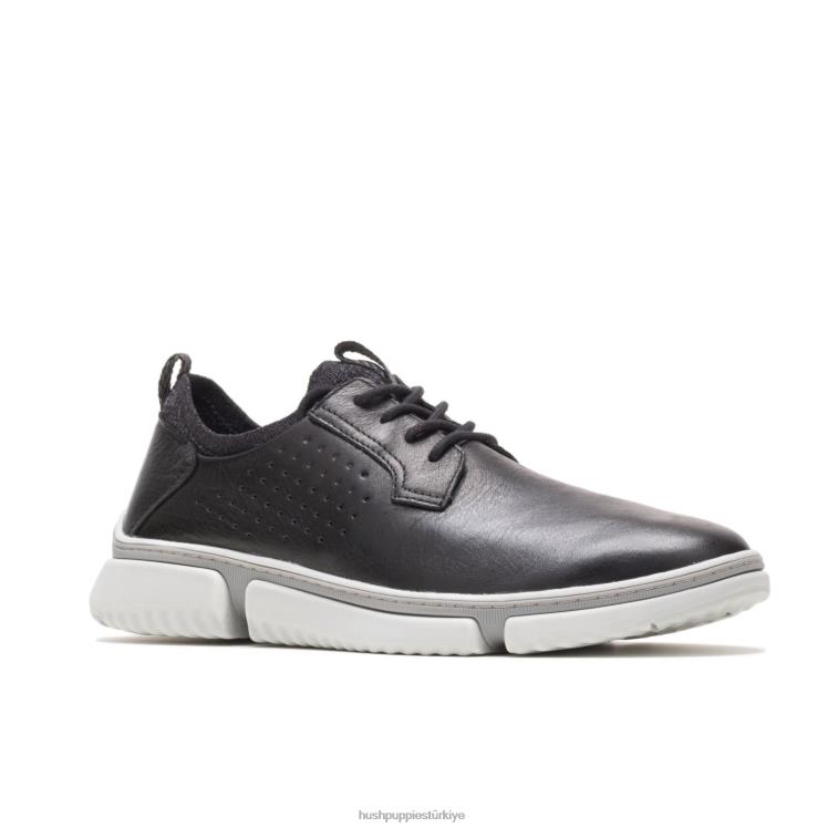 erkekler siyah deri Hush Puppies bennet düz ayak oxford X268F297