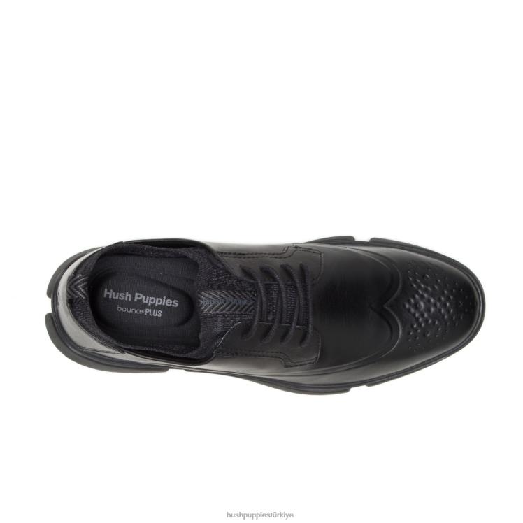 erkekler siyah deri Hush Puppies bennet kanat ucu oxford X268F299