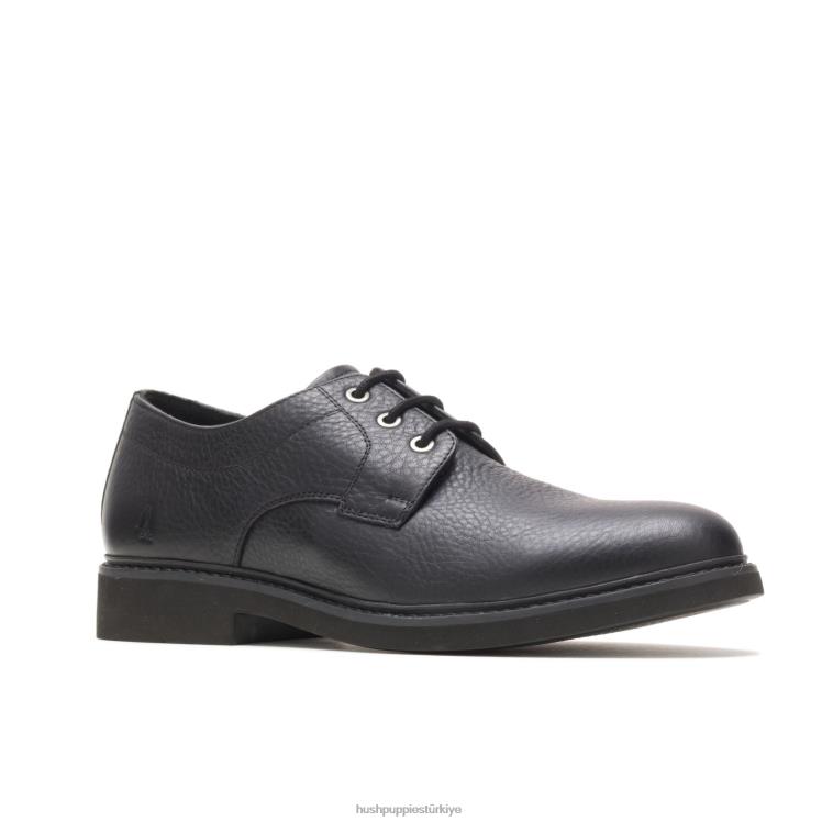 erkekler siyah deri Hush Puppies detroit düz ayak oxford X268F296
