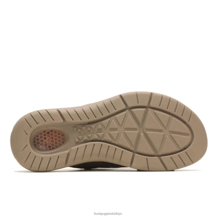 erkekler derin kahverengi deri Hush Puppies kaydırak sandaletini etkinleştir X268F317