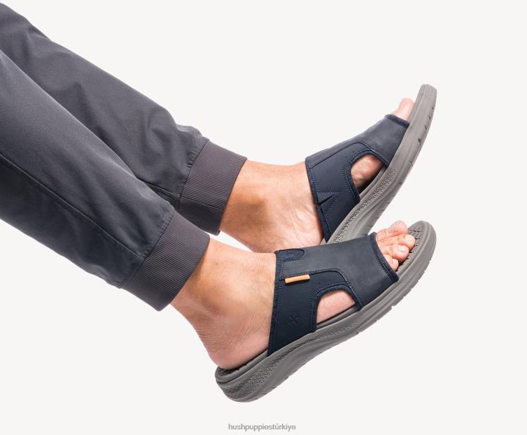 erkekler lacivert deri Hush Puppies kaydırak sandaletini etkinleştir X268F318