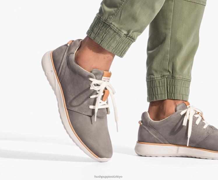 erkekler açık gri nubuk Hush Puppies iyi bağcıklı spor ayakkabı X268F322