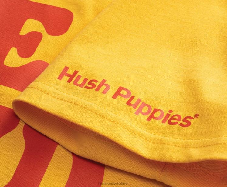 erkekler yaz sarısı Hush Puppies nazik grafik tişört ol X268F236