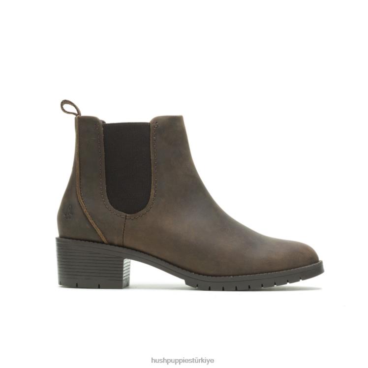 kadınlar kahverengi deri Hush Puppies hadley chelsea çizme X268F152