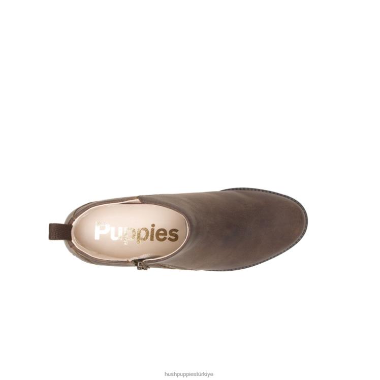 kadınlar kahverengi deri Hush Puppies hadley tarafı fermuarlı bot X268F184