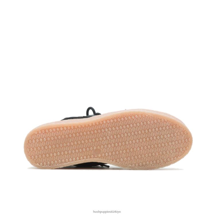 kadınlar kalın siyah süet Hush Puppies Bridget chukka dantel çizme X268F178