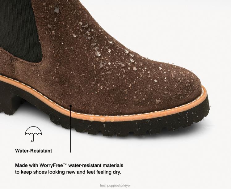 kadınlar kalın siyah süet Hush Puppies amelia chelsea çizme X268F159
