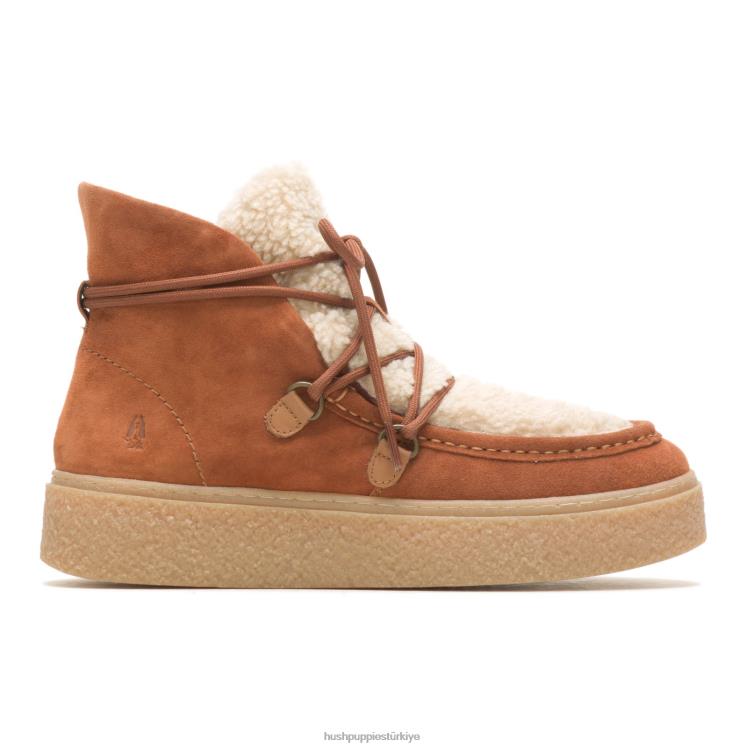 kadınlar konyak rahat Hush Puppies Bridget chukka dantel çizme X268F179