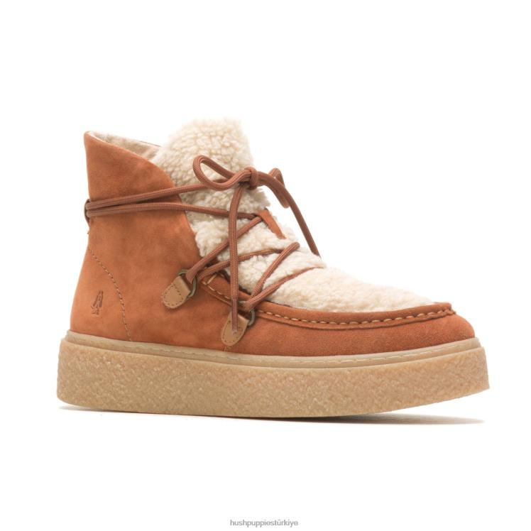 kadınlar konyak rahat Hush Puppies Bridget chukka dantel çizme X268F179