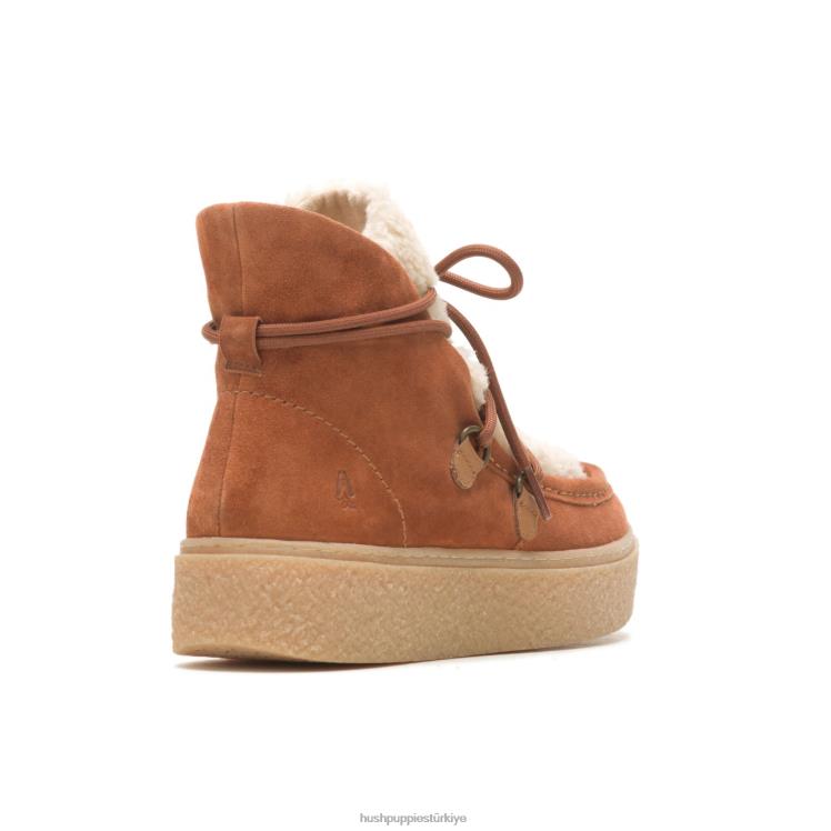 kadınlar konyak rahat Hush Puppies Bridget chukka dantel çizme X268F179