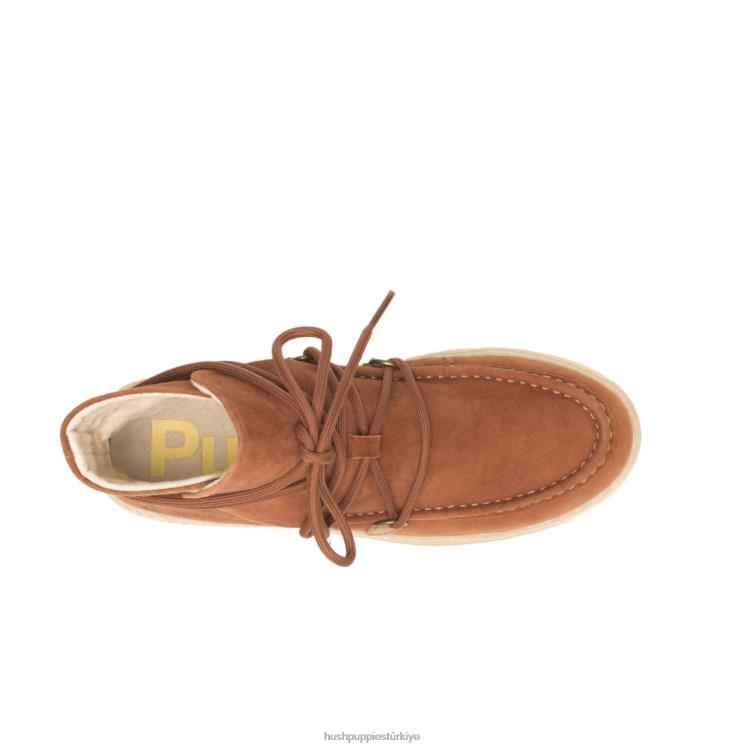 kadınlar konyak süet Hush Puppies Bridget chukka dantel çizme X268F176