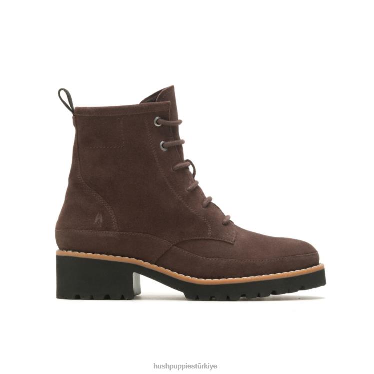 kadınlar koyu kahverengi süet Hush Puppies amelia dantel çizme X268F174