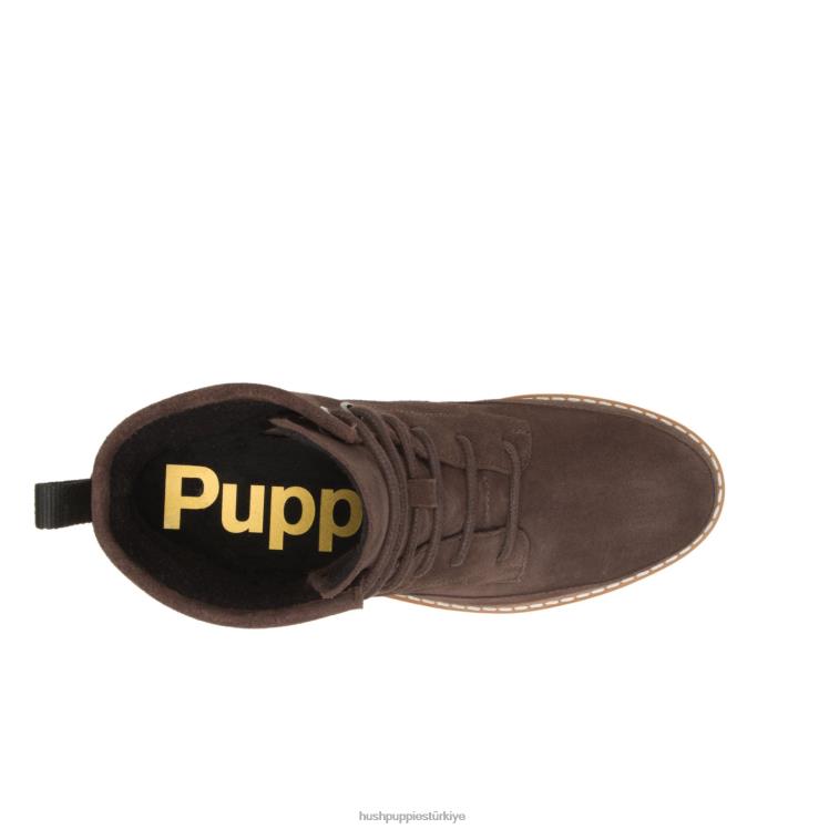 kadınlar koyu kahverengi süet Hush Puppies amelia dantel çizme X268F174