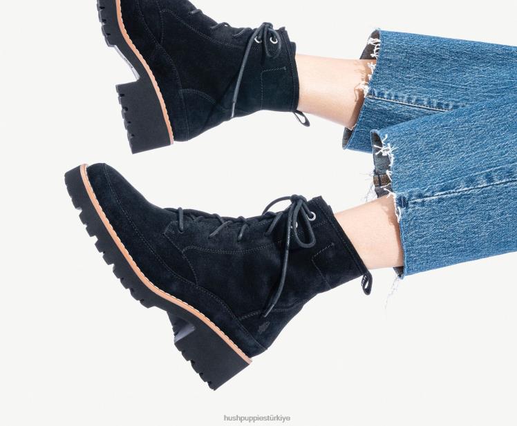 kadınlar koyu kahverengi süet Hush Puppies amelia dantel çizme X268F174