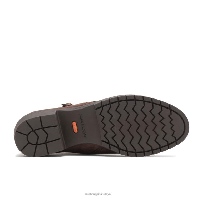 kadınlar koyu kahverengi süet Hush Puppies hadley tarafı fermuarlı bot X268F185