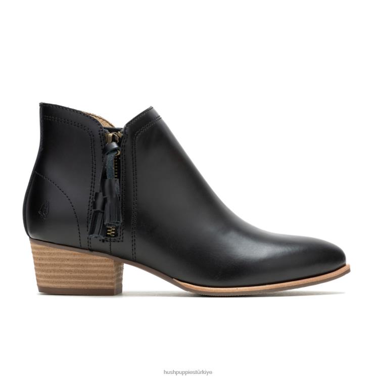 kadınlar koyu siyah deri Hush Puppies sierra püsküllü bot X268F158