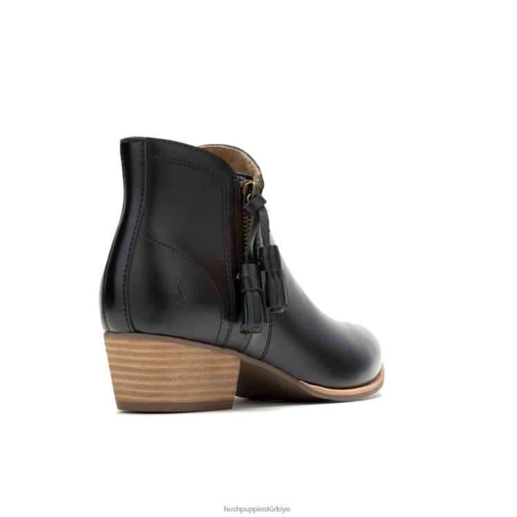 kadınlar koyu siyah deri Hush Puppies sierra püsküllü bot X268F158
