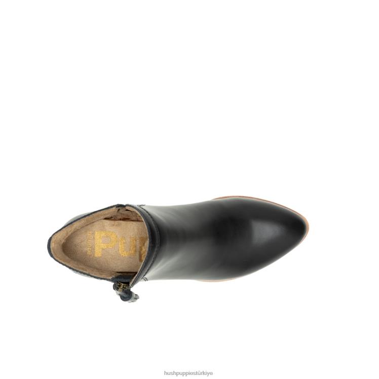 kadınlar koyu siyah deri Hush Puppies sierra püsküllü bot X268F158