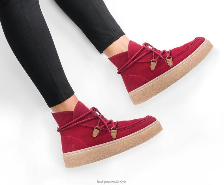 kadınlar ravent kırmızı süet Hush Puppies Bridget chukka dantel çizme X268F177