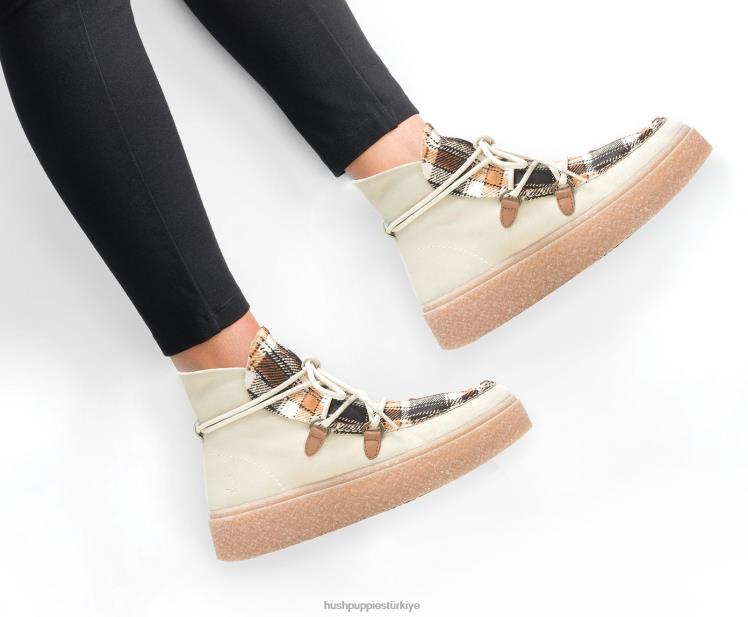 kadınlar vanilya kremalı süet Hush Puppies Bridget chukka dantel çizme X268F180