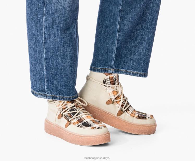 kadınlar vanilya kremalı süet Hush Puppies Bridget chukka dantel çizme X268F180