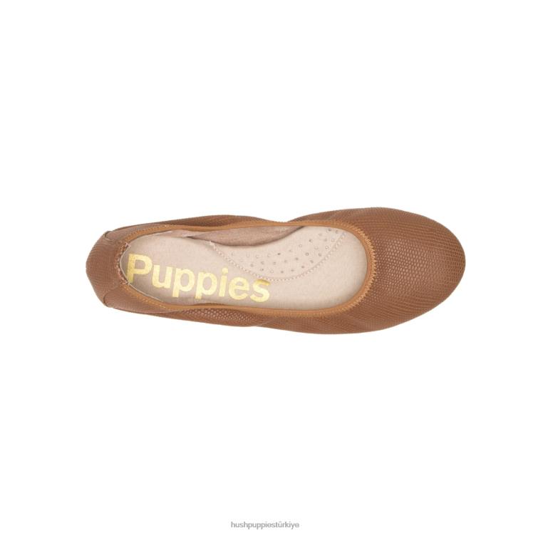 kadınlar altın sürüngen Hush Puppies iffetli bale düz 2 X268F78