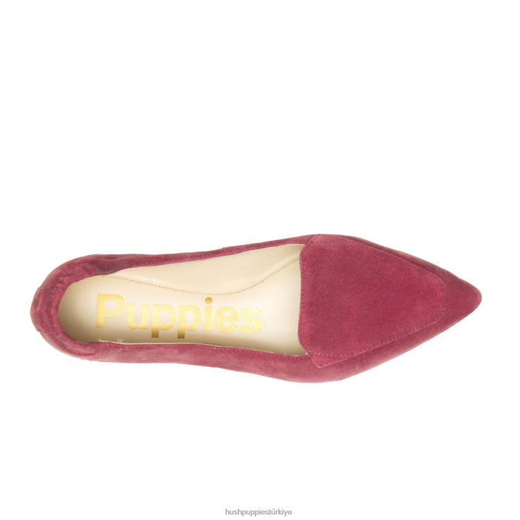 kadınlar ravent kırmızısı Hush Puppies ela sivri düz X268F53