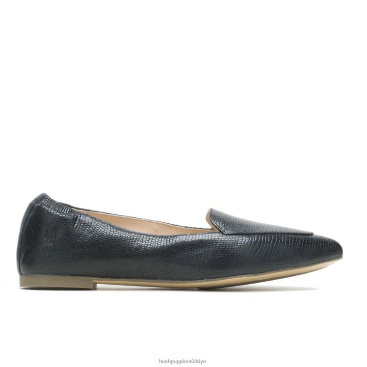 kadınlar siyah sürüngen Hush Puppies ela sivri düz X268F67