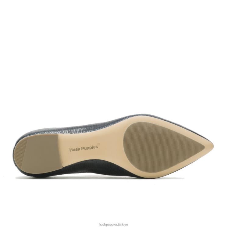 kadınlar siyah sürüngen Hush Puppies ela sivri düz X268F67