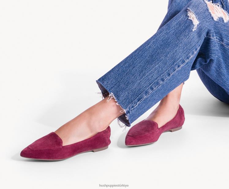 kadınlar siyah sürüngen Hush Puppies ela sivri düz X268F67