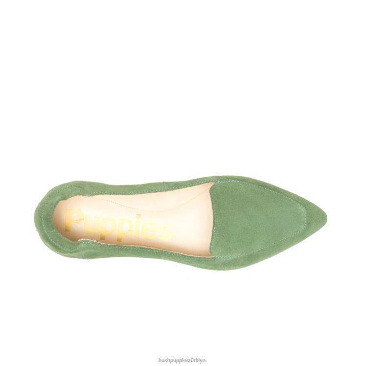 kadınlar yumuşak adaçayı süet Hush Puppies ela sivri düz X268F58