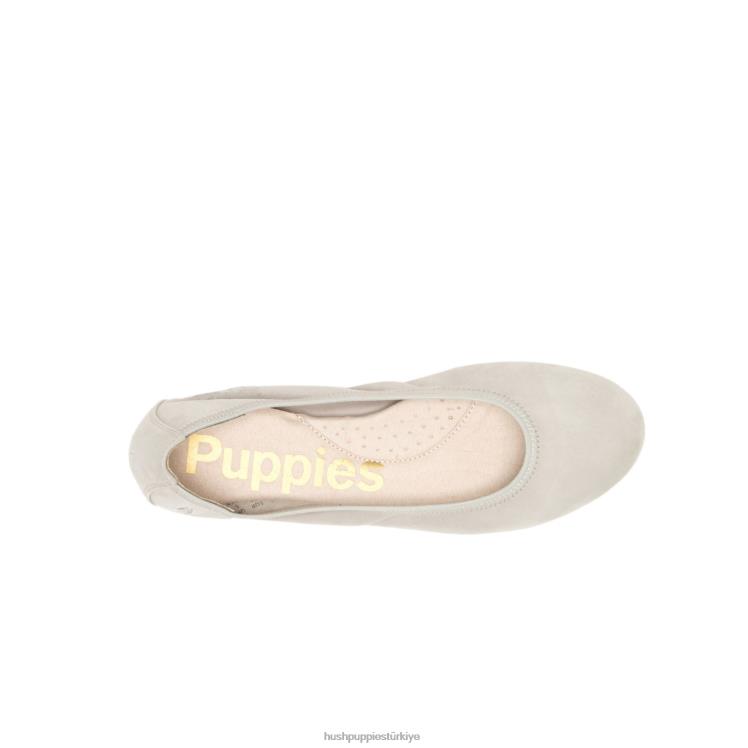 kadınlar yumuşak gri süet Hush Puppies iffetli bale düz 2 X268F83