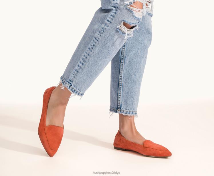 kadınlar zencefil baharatı süet Hush Puppies ela sivri düz X268F62