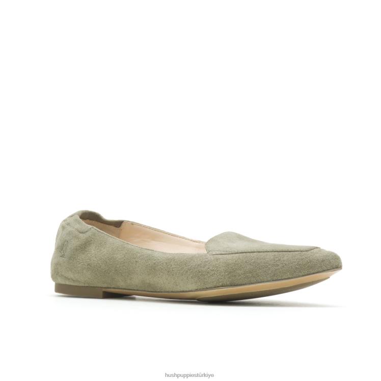 kadınlar zeytin süet Hush Puppies ela sivri düz X268F56