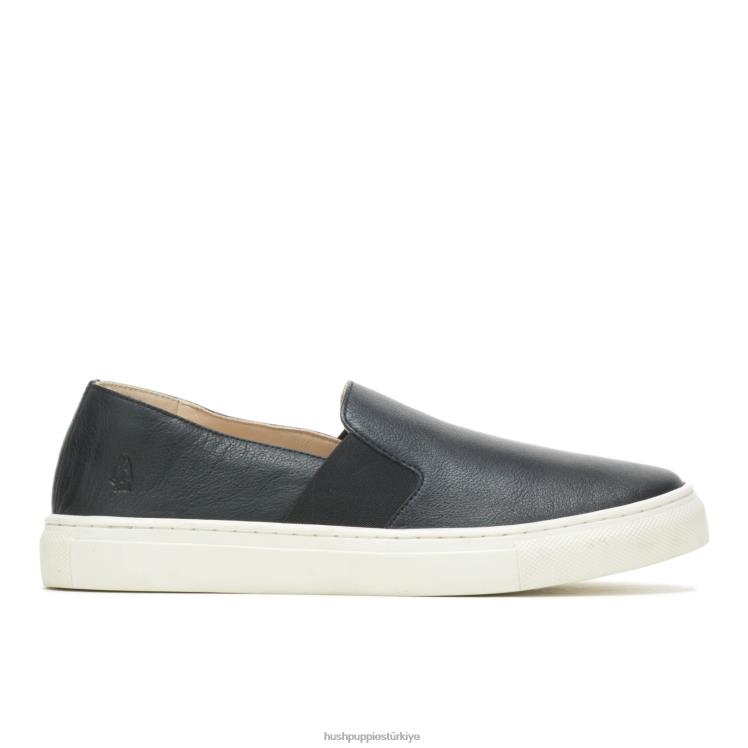 kadınlar koyu siyah deri Hush Puppies noel kayma X268F74