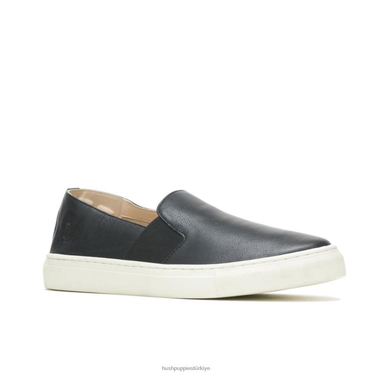 kadınlar koyu siyah deri Hush Puppies noel kayma X268F74