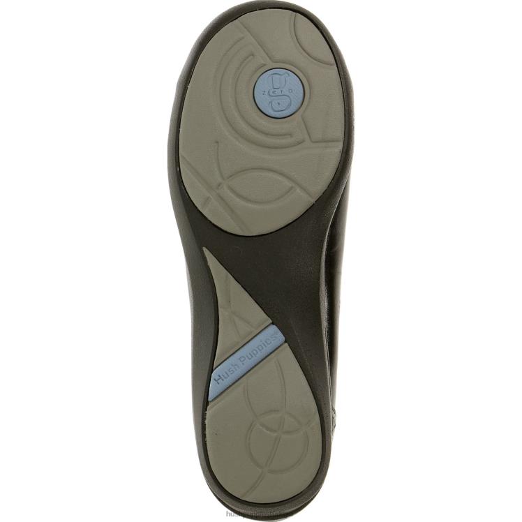 kadınlar siyah deri Hush Puppies alaycı X268F233