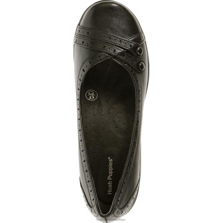 kadınlar siyah deri Hush Puppies alaycı X268F233